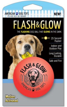 Beldorado Flesh und Glow Hundeball, blinkend, langlebig