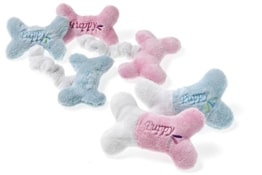 Knochen mit Squeeker in rosa oder blau