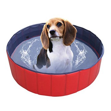 Speed Doggy Hundepool, 120x30 cm, Rot, Wasserablassventil