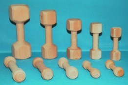 Elmato Hundeapportier Hantel 14 cm, naturbelassen