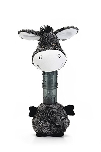 Der Plüschesel Brico mit seiner Größe von 33 cm ist für alle Hundegrößen geeignet. Er besteht aus Plüsch und TPR und ist somit solide.