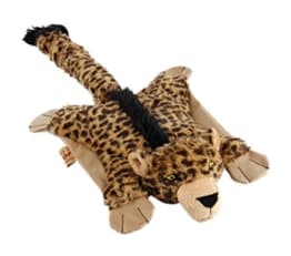 Der Flatty-Leopard ist ein Plüschspielzeug in Kissenform. Er hat keine Füllung. Mit seiner Größe von 54 cm ist er für alle Hundegrößen geeignet.
