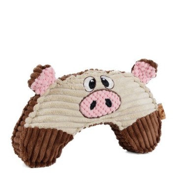 Das Schweinchen Purdie Fay besteht aus weichem und nachgiebigem Plüsch und ist mit einem Quietscher ausgestattet, der ihm eine Piepsstimme verleiht.