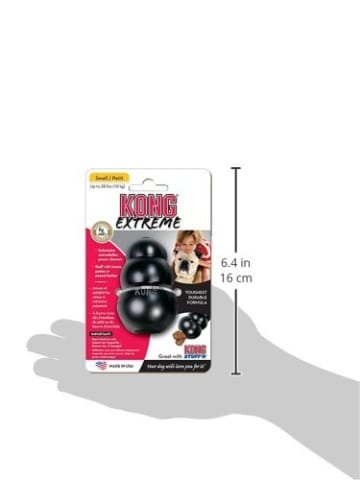 Der Nobby Kong Extreme, speziell für große Hunde, die starke Beisser sind. Er ist extrem robust. Man kann Leckerlies hineinfüllen.