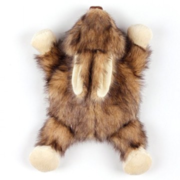 Dieses Plüsch-Kaninchen ist nicht nur zum Kuscheln gedacht, sondern es ist durch die eingebaute Kunsstoffscheibe ein geniales Wurfspielzeug.